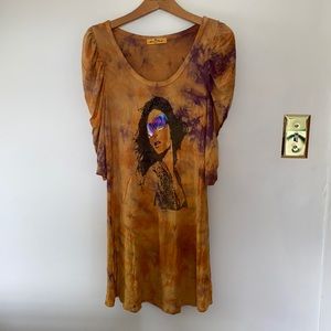 Miss Poem Tie Die T Shirt Dress